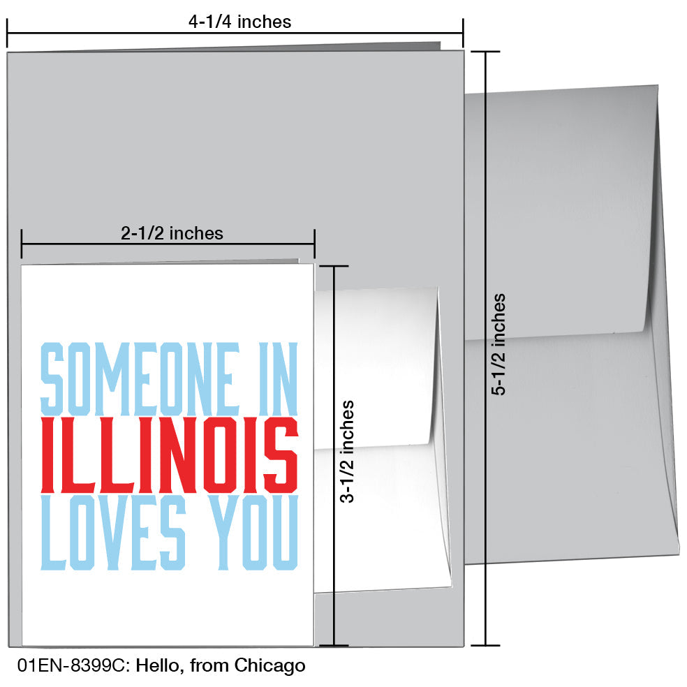 Hello, from Chicago, Greeting Card (8399C), Enclosure Card, www.printedcanvas.com
