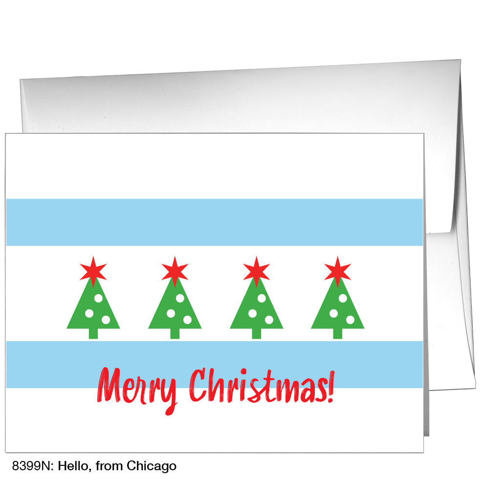 Hello, from Chicago, Greeting Card (8399N), Front, www.printedcanvas.com