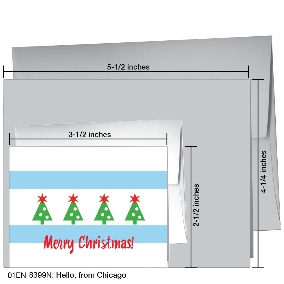 Hello, from Chicago, Greeting Card (8399N), Enclosure, www.printedcanvas.com