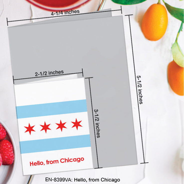 Hello, from Chicago, Greeting Card (8399VA), Enclosure, www.printedcanvas.com