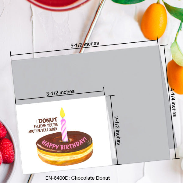 Chocolate Donut, Greeting Card (8400D), Enclosure, www.printedcanvas.com