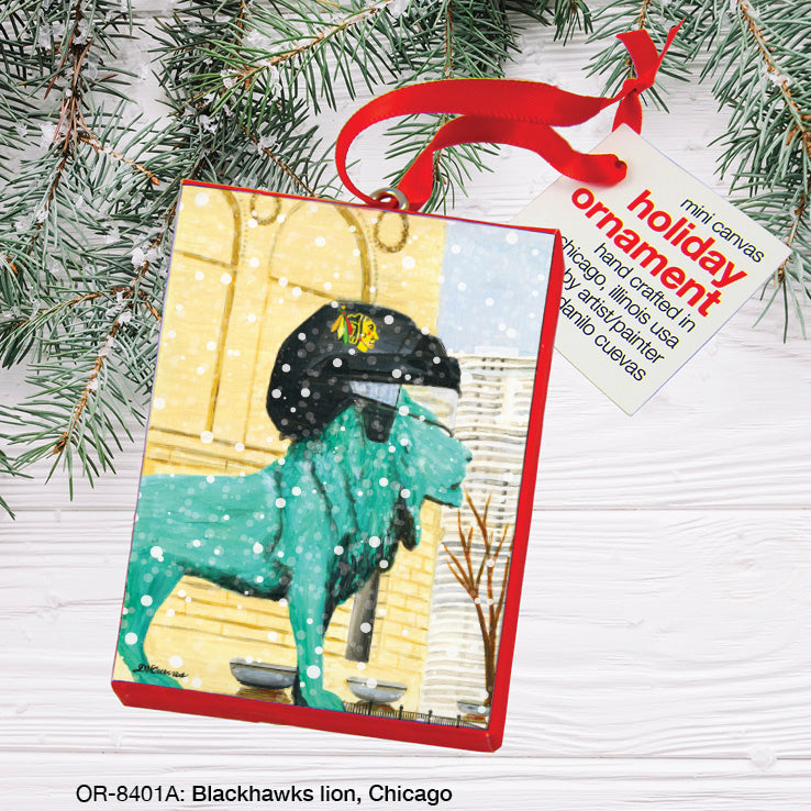 Blackhawks Lion, Chicago, Ornament (OR-8401A), Front, printedcanvas.com