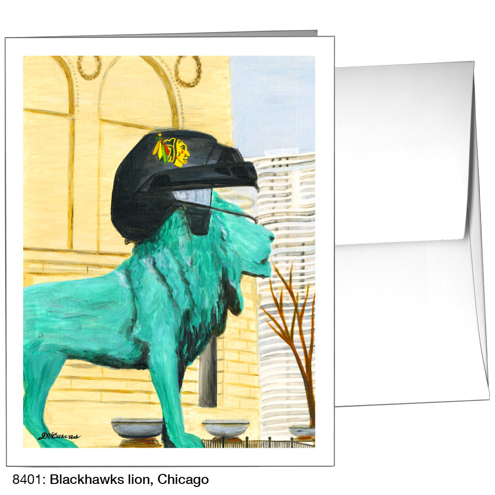 Blackhawks Lion, Chicago, Greeting Card (8401), A2, printedcanvas.com
