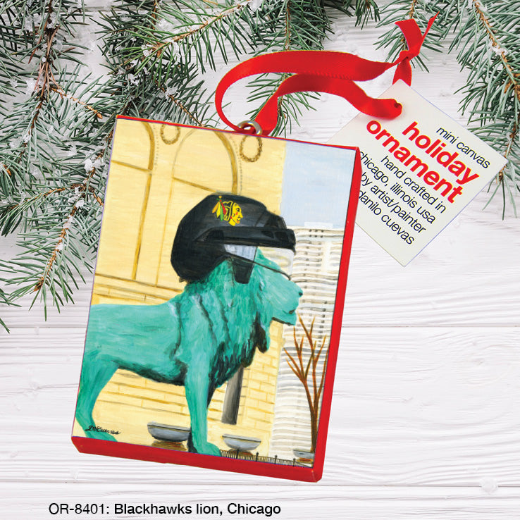 Blackhawks Lion, Chicago, Ornament (OR-8401), Front, printedcanvas.com