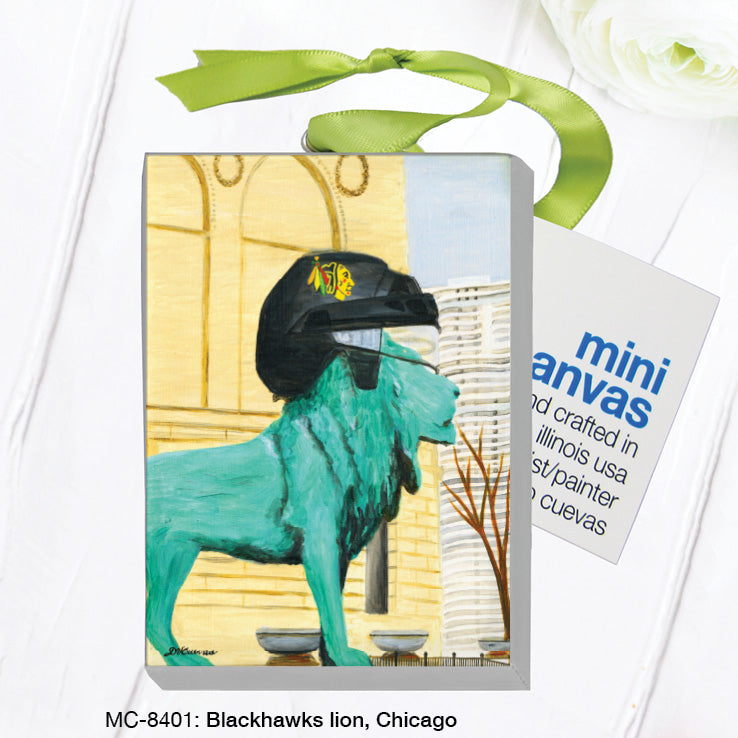 Blackhawks Lion, Chicago, Mini Canvas (MC-8401), Front, printedcanvas.com