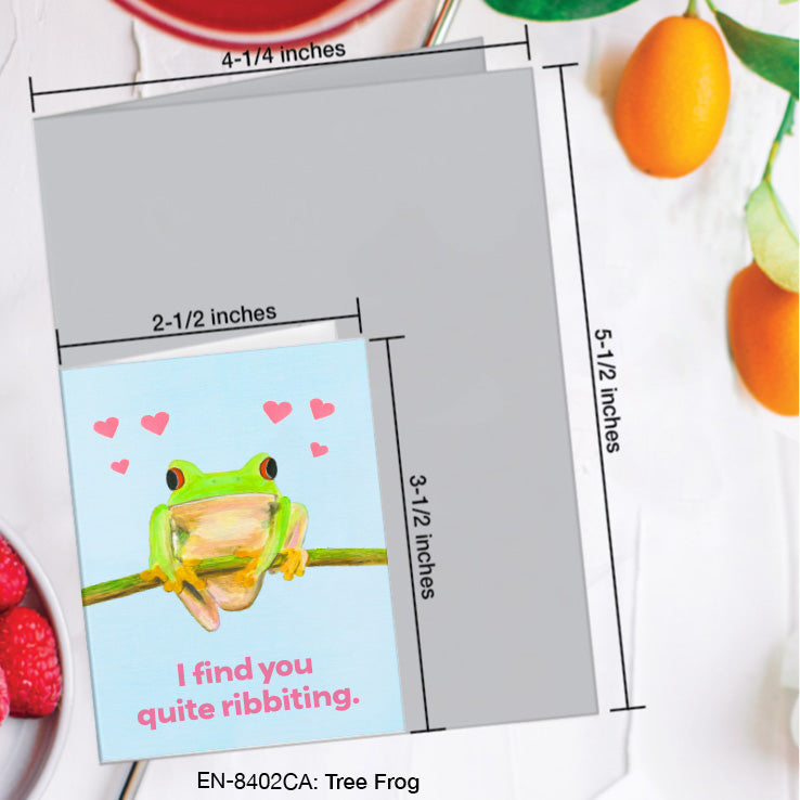 Tree Frog, Greeting Card (8402CA), Enclosure, www.printedcanvas.com