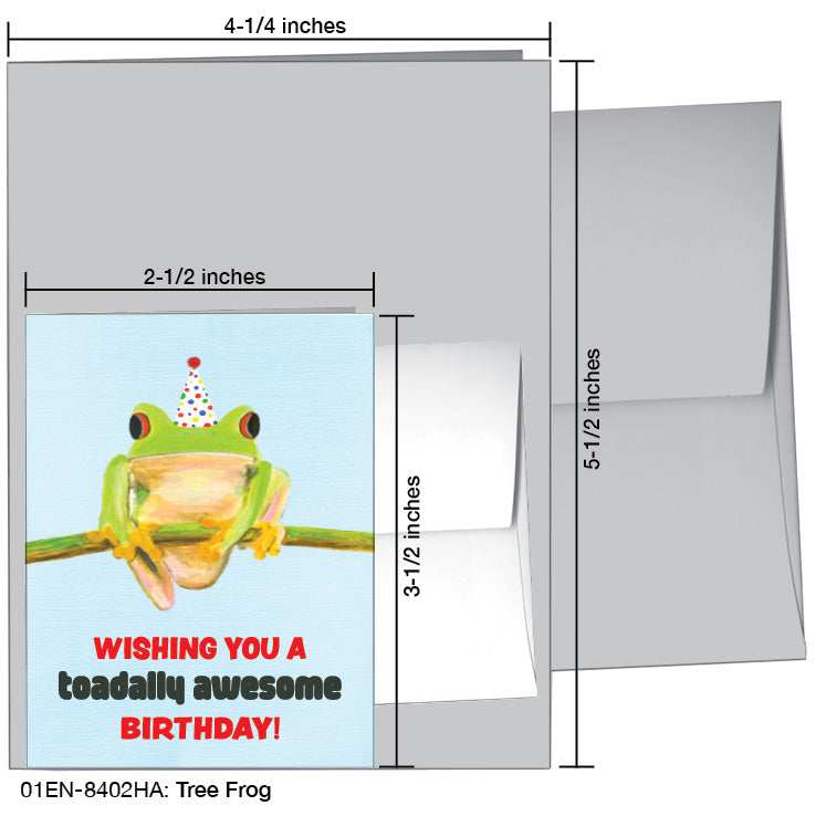 Tree Frog, Greeting Card (8402HA), Enclosure, www.printedcanvas.com