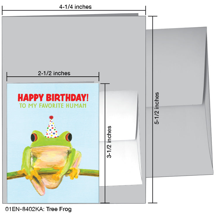 Tree Frog, Greeting Card (8402KA), Enclosure, www.printedcanvas.com