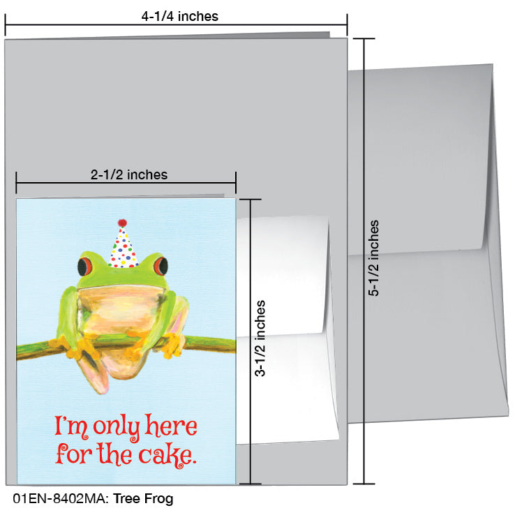 Tree Frog, Greeting Card (8402MA), Enclosure, www.printedcanvas.com