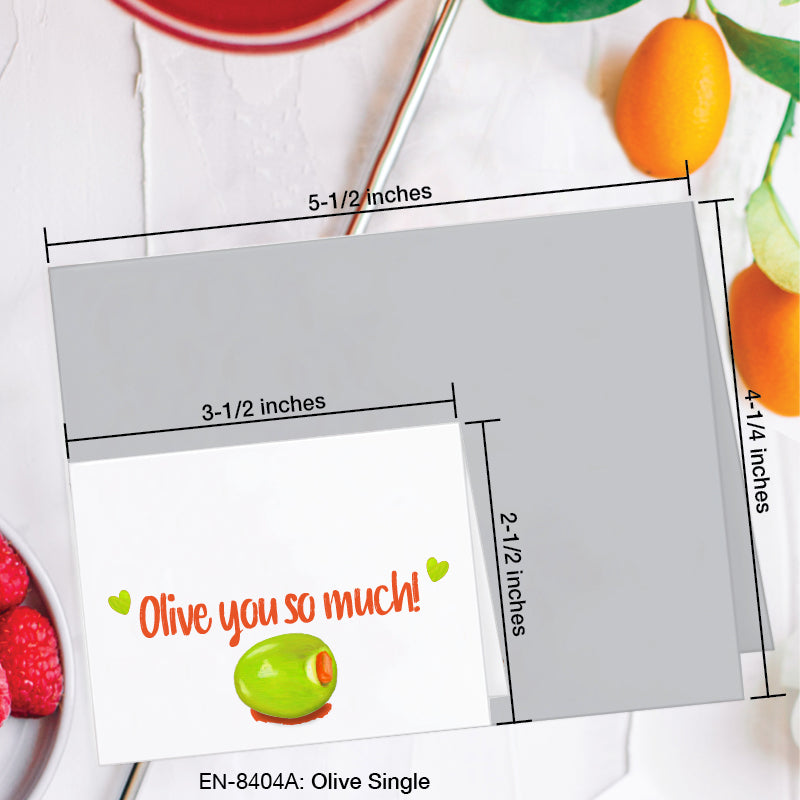 Olive Single, Greeting Card (8404A), Enclosure, www.printedcanvas.com