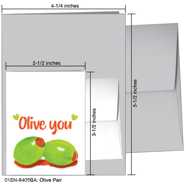 Olive Pair, Greeting Card (8405BA), Enclosure Card, www.printedcanvas.com