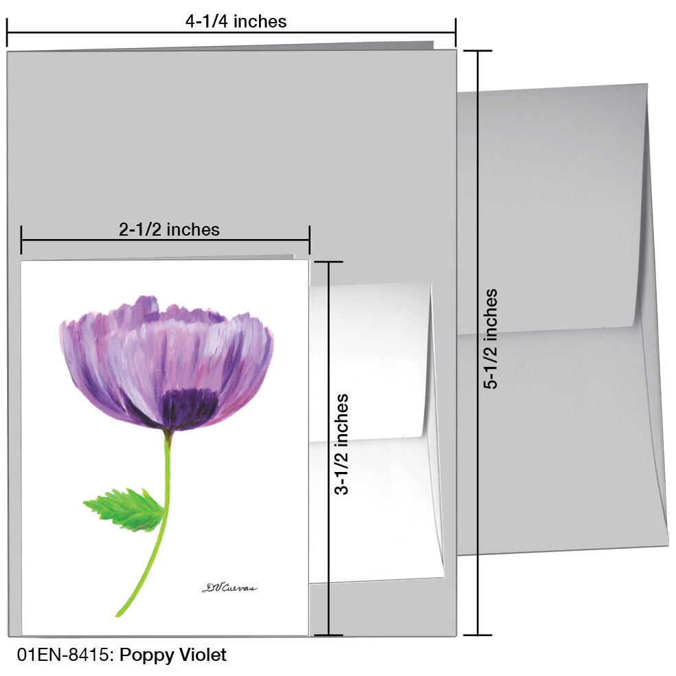 Poppy Violet, Greeting Card (8415A), Enclosure, www.printedcanvas.com