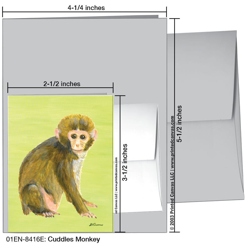 Cuddles Monkey, Greeting Card (#8416E)