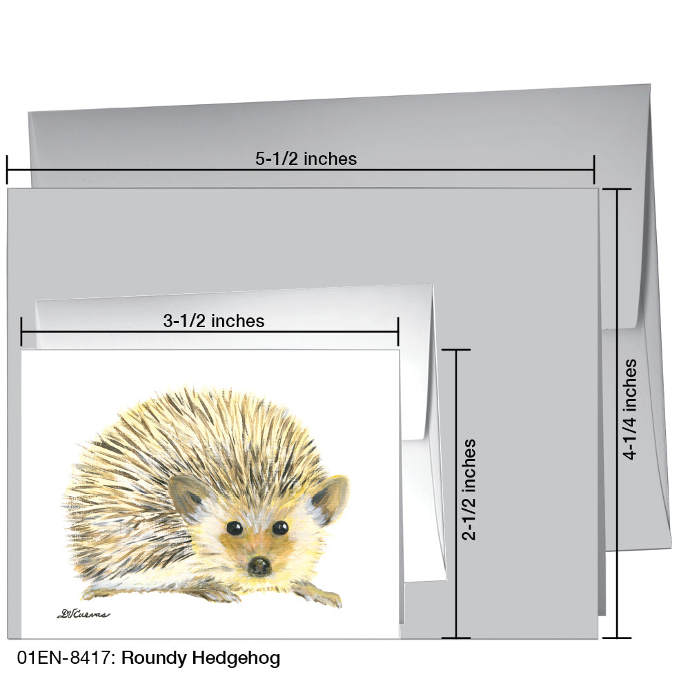 Roundy Hedgehog, Greeting Card (8417D), Enclosure, www.printedcanvas.com