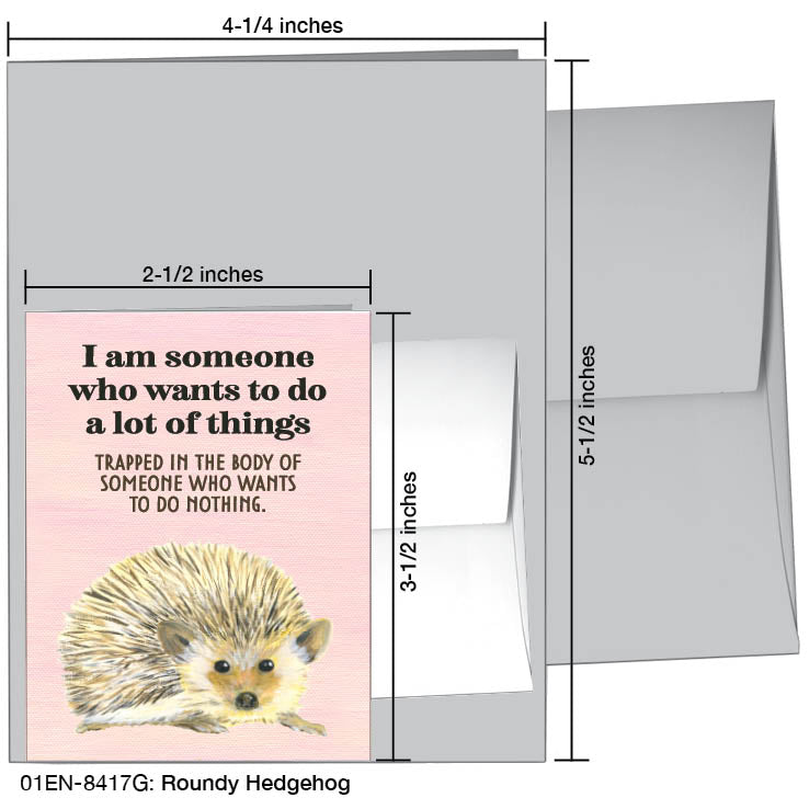 Roundy Hedgehog, Greeting Card (#8417G), Enclosure, www.printedcanvas.com