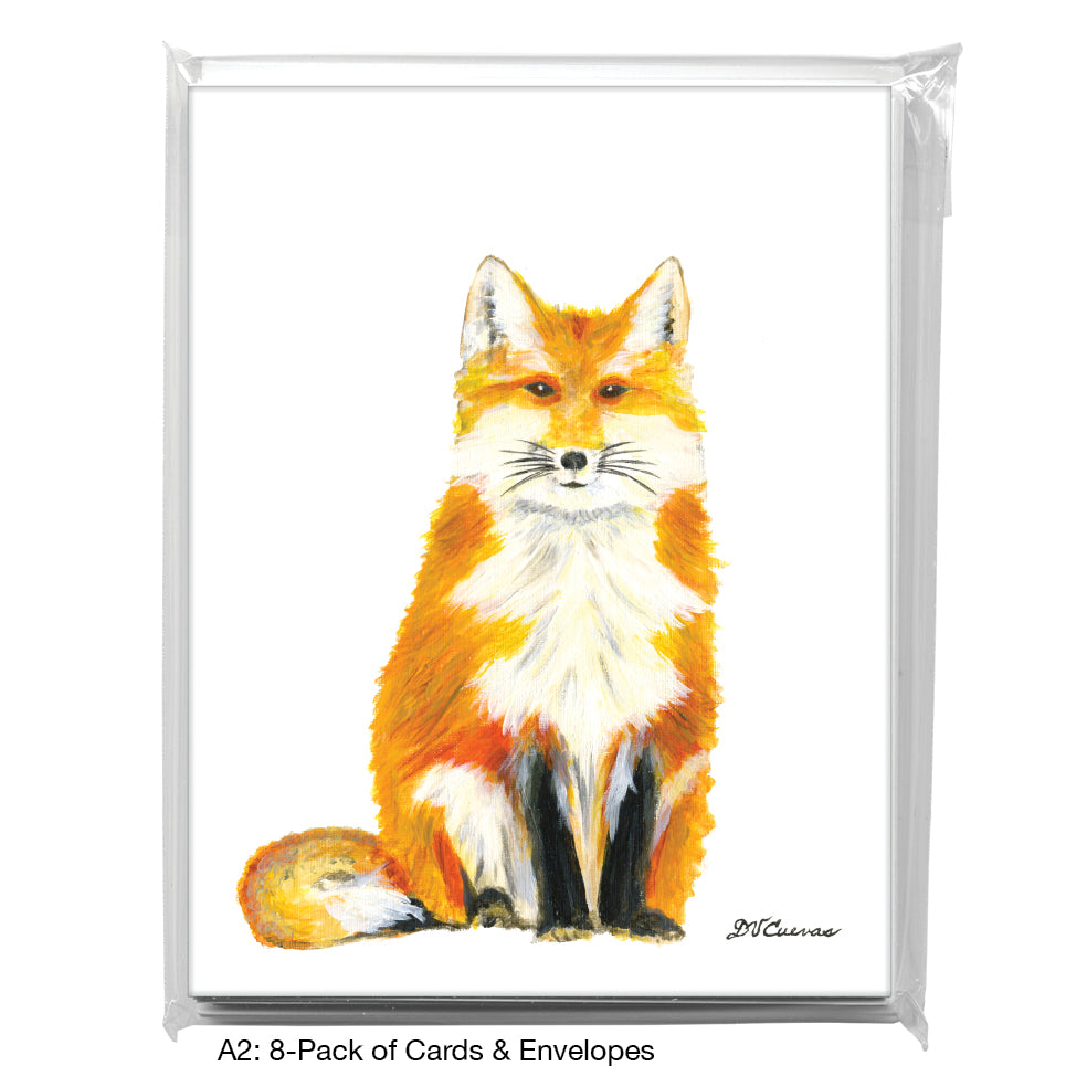 Plush Fox, Greeting Card (8419), A2 8-Pack, printedcanvas.com