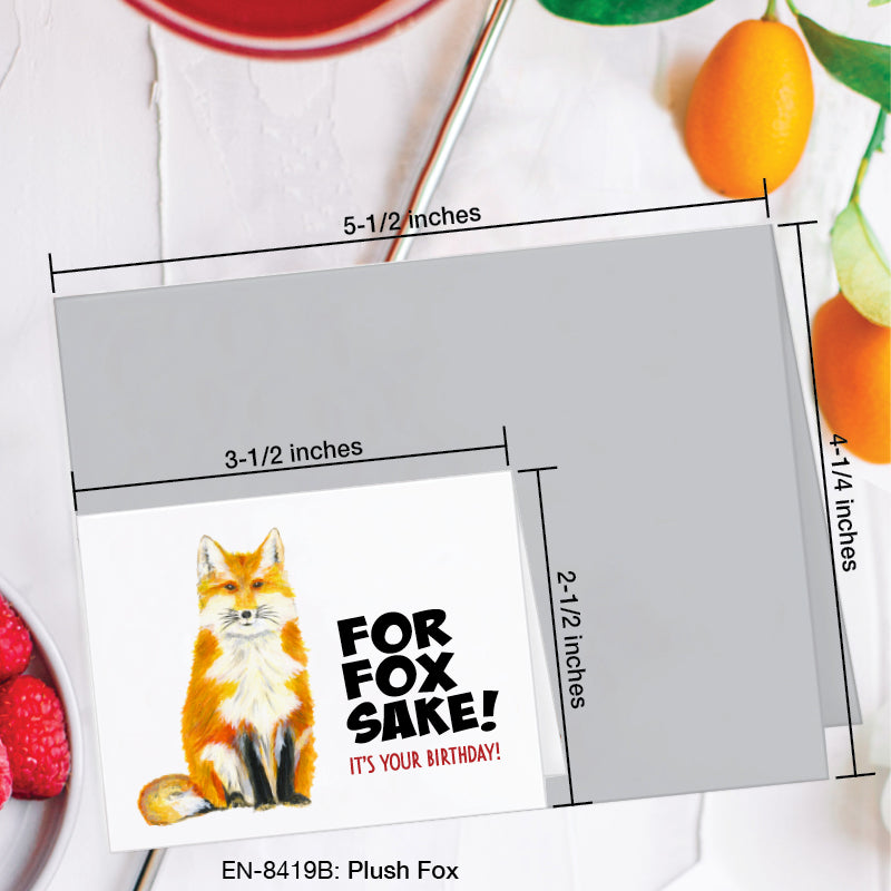 Plush Fox, Greeting Card (8419B), Enclosure, www.printedcanvas.com