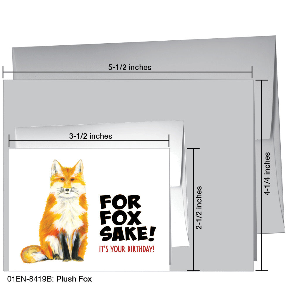 Plush Fox, Greeting Card (8419B), Enclosure, www.printedcanvas.com