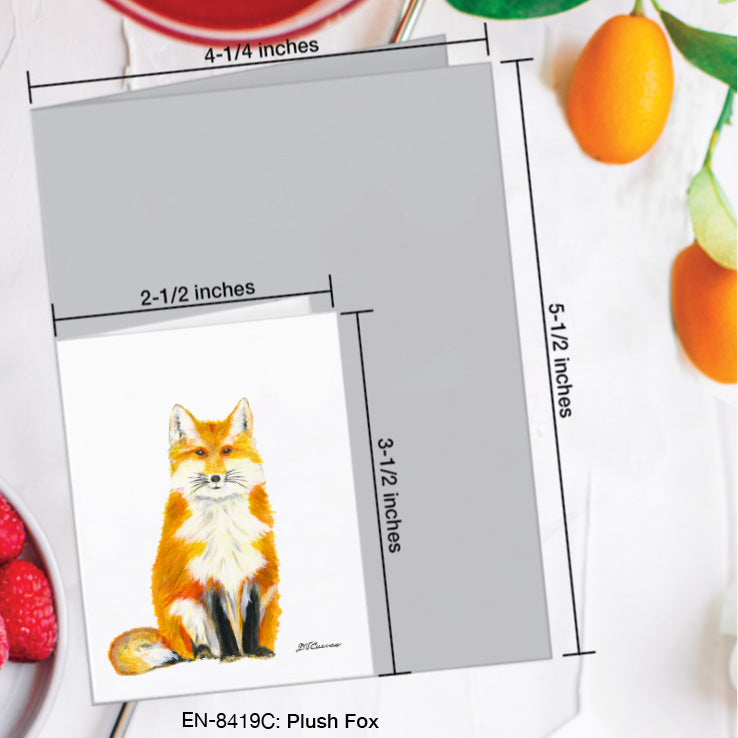 Plush Fox, Greeting Card (8419C), Enclosure Card, www.printedcanvas.com