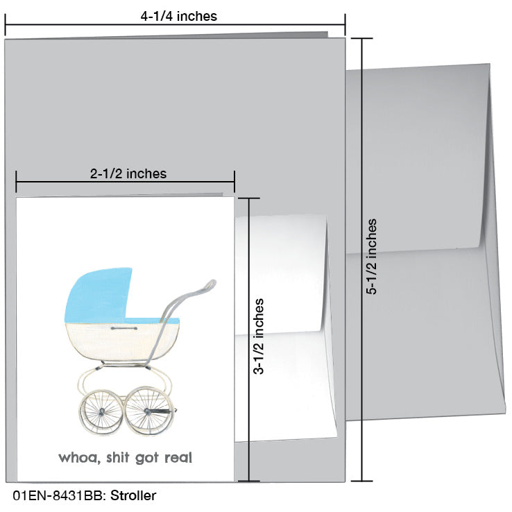 Stroller, Greeting Card (8431BB), Enclosure Card, www.printedcanvas.com