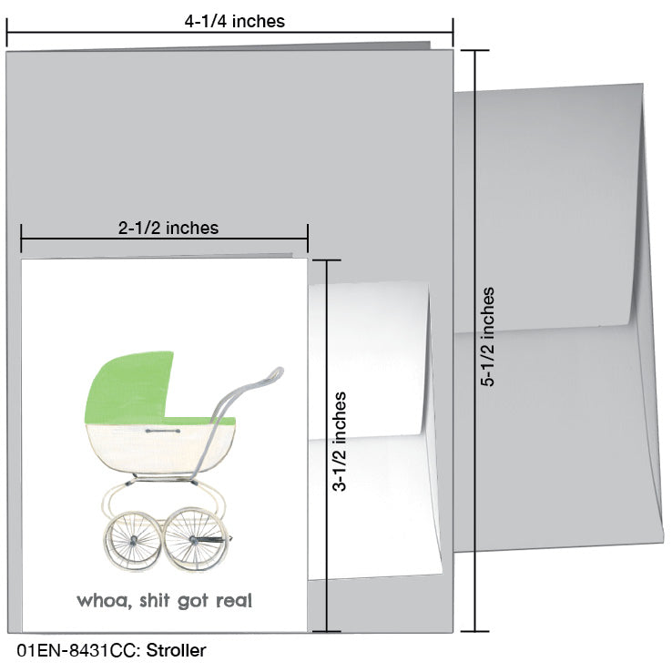 Stroller, Greeting Card (#8431CC), Enclosure Card, www.printedcanvas.com