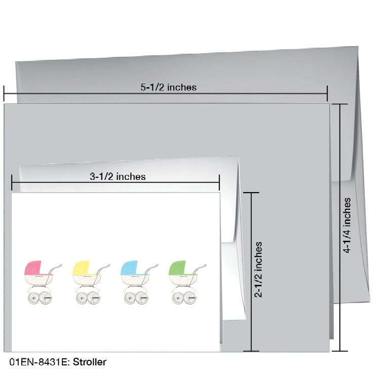 Stroller, Greeting Card (8431E), Enclosure Card, printedcanvas.com