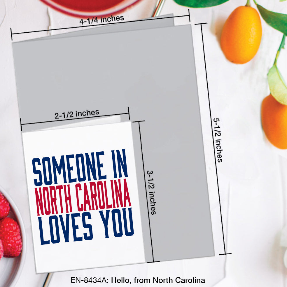 Hello, from North Carolina, Greeting Card (#8434A)