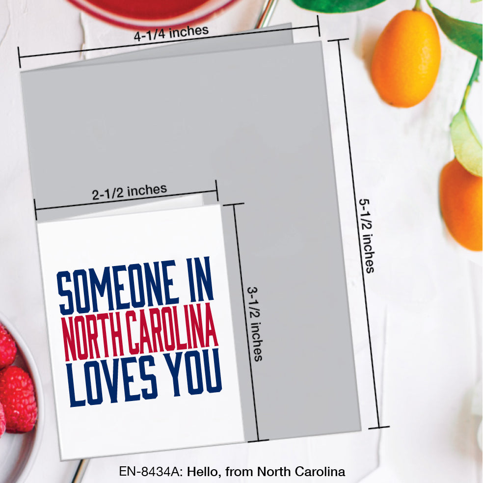 Hello, from North Carolina, Greeting Card (#8434A)