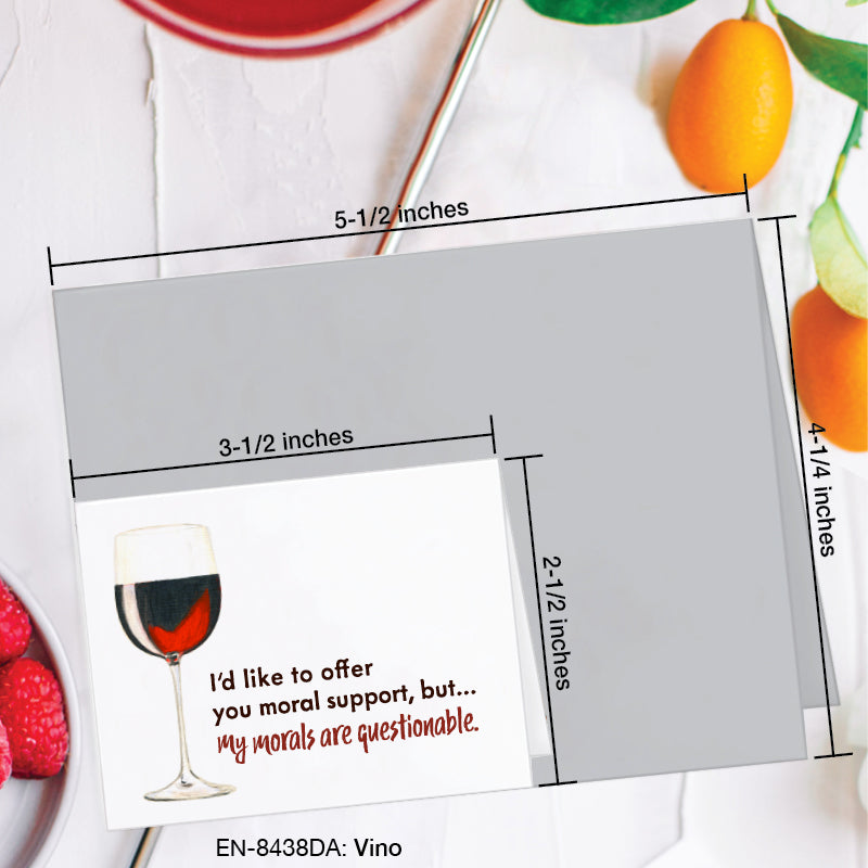 Vino, Greeting Card (8438DA), Enclosure, www.printedcanvas.com