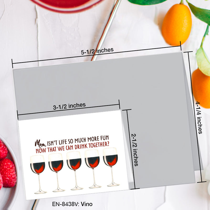 Vino, Greeting Card (8438V), Enclosure, www.printedcanvas.com