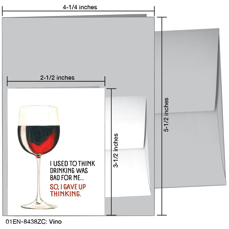 Vino, Greeting Card (#8438ZC), Enclosure Card, www.printedcanvas.com