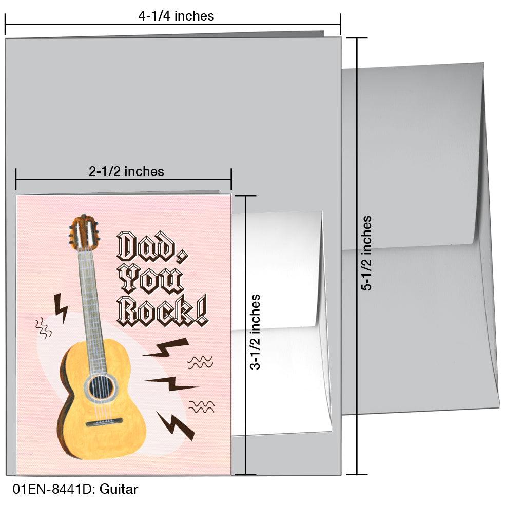Guitar, Greeting Card (8441D), Enclosure, www.printedcanvas.com
