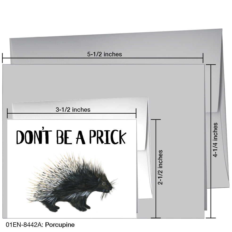 Porcupine, Greeting Card (8442A), Enclosure, www.printedcanvas.com