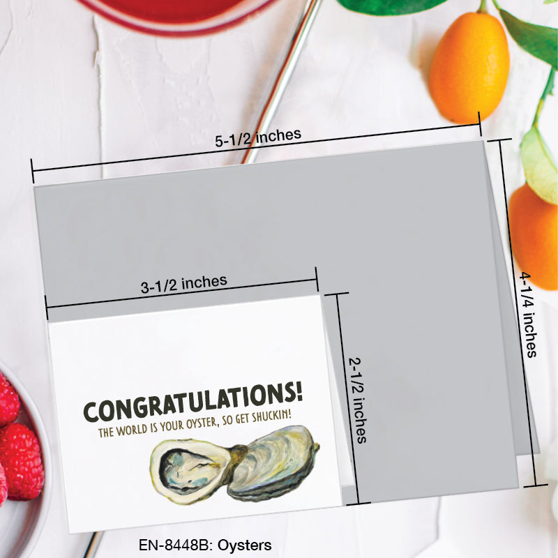 Oysters, Greeting Card (8448C), Enclosure, www.printedcanvas.com