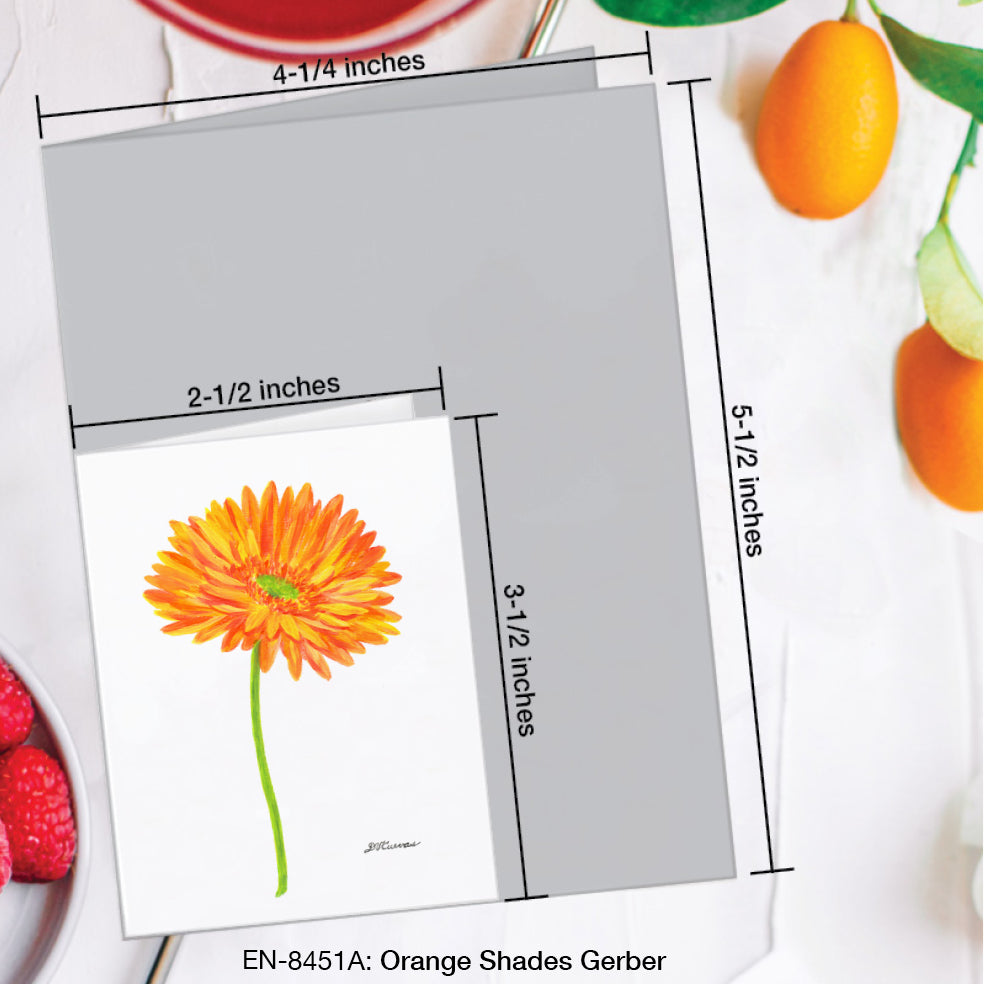 Orange Shades Gerber, Greeting Card (#8451A)