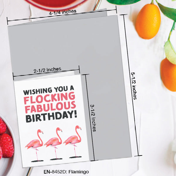 Flamingo, Greeting Card (8452D), Enclosure, www.printedcanvas.com