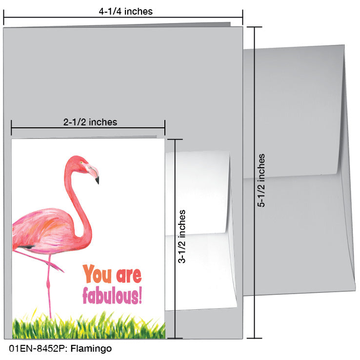 Flamingo, Greeting Card (8452P), Enclosure, www.printedcanvas.com