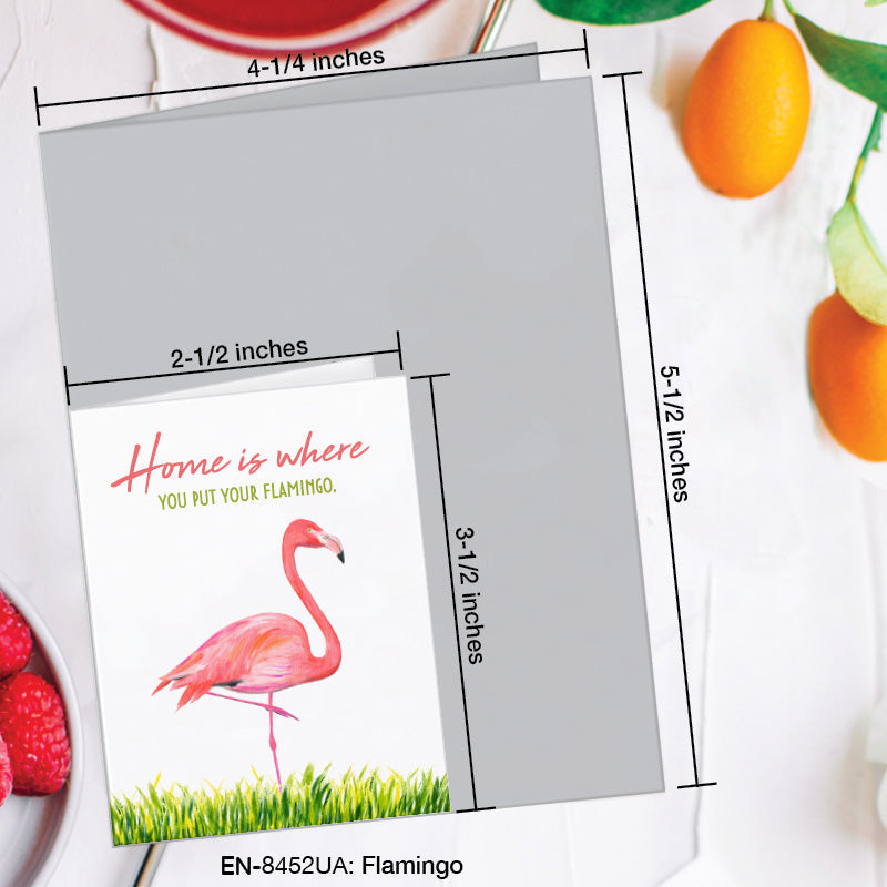 Flamingo, Greeting Card (8452UA), Enclosure, www.printedcanvas.com