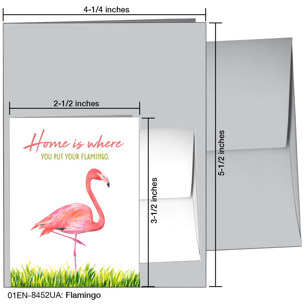 Flamingo, Greeting Card (8452UA), Enclosure, www.printedcanvas.com