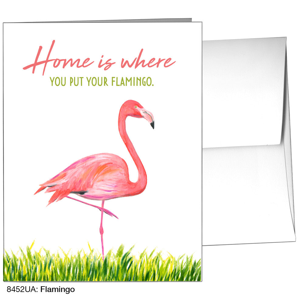 Flamingo, Greeting Card (8452UA), Front, www.printedcanvas.com