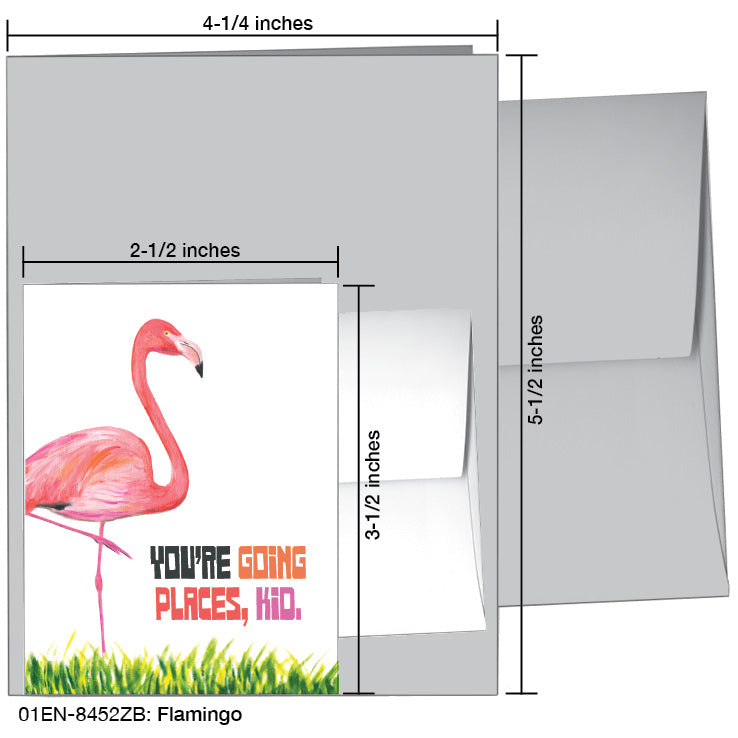 Flamingo, Greeting Card (8452ZB), Enclosure, www.printedcanvas.com