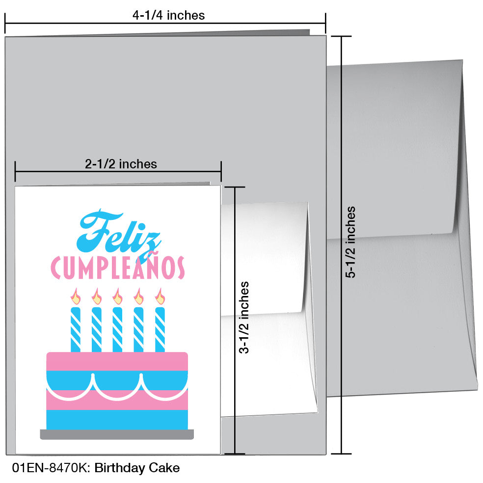 Birthday Cake, Greeting Card (8470K), Enclosure, www.printedcanvas.com