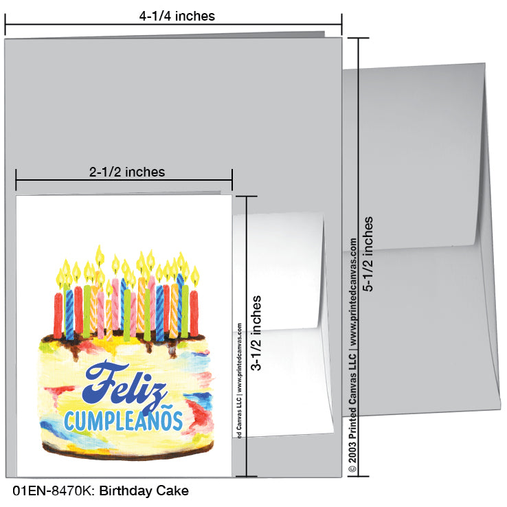 Birthday Cake, Greeting Card (#8470K)