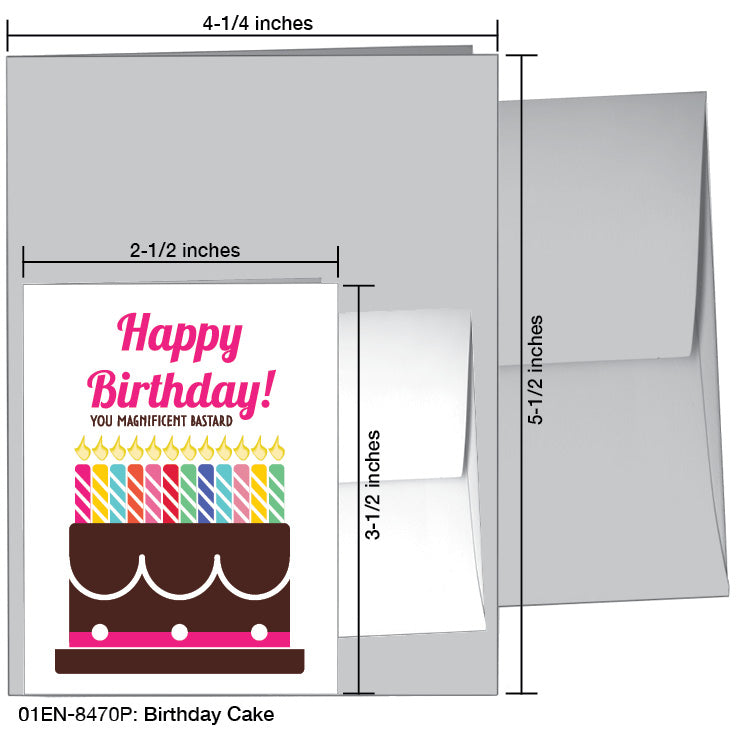 Birthday Cake, Greeting Card (8470P), Enclosure, www.printedcanvas.com