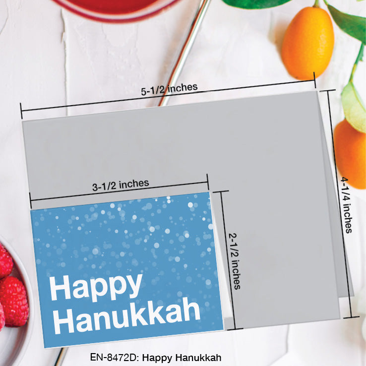 Happy Hanukkah, Greeting Card (8472D), Enclosure Card, www.printedcanvas.com