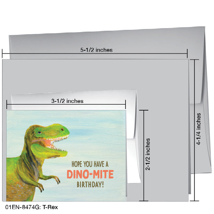 T-Rex, Greeting Card (8474G), Enclosure, www.printedcanvas.com