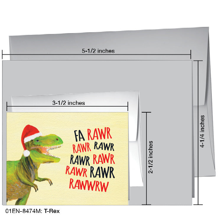 T-Rex, Greeting Card (8474M), Enclosure Card, www.printedcanvas.com