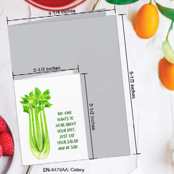 Celery, Greeting Card (8479AA), Enclosure, www.printedcanvas.com