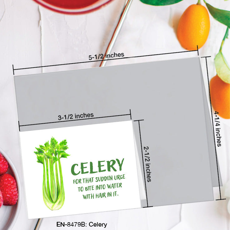 Celery, Greeting Card (8479B), Enclosure, www.printedcanvas.com