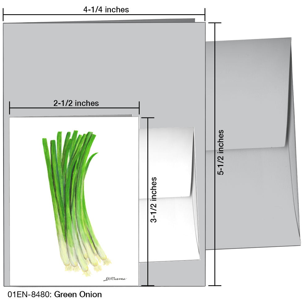 Green Onion, Greeting Card (8480B), Enclosure, www.printedcanvas.com